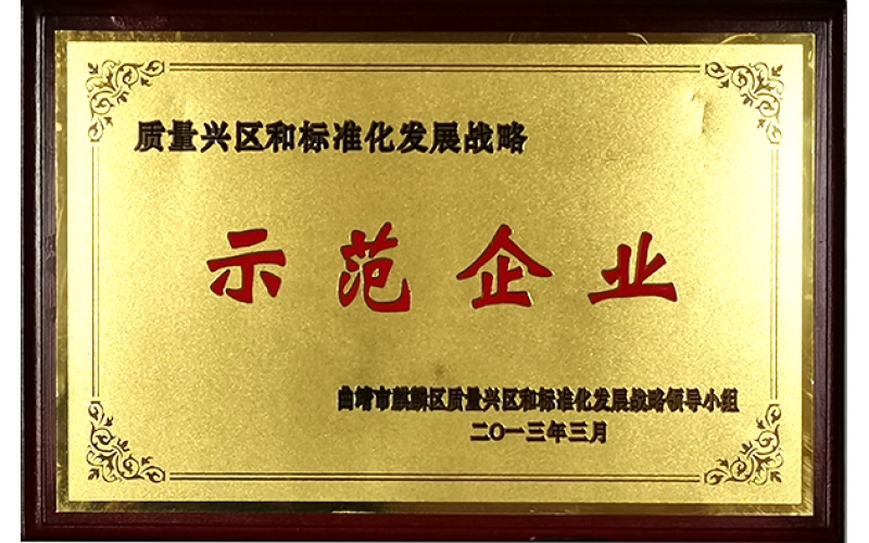 質(zhì)量興區(qū)和標準化發(fā)展戰(zhàn)略示范企業(yè)